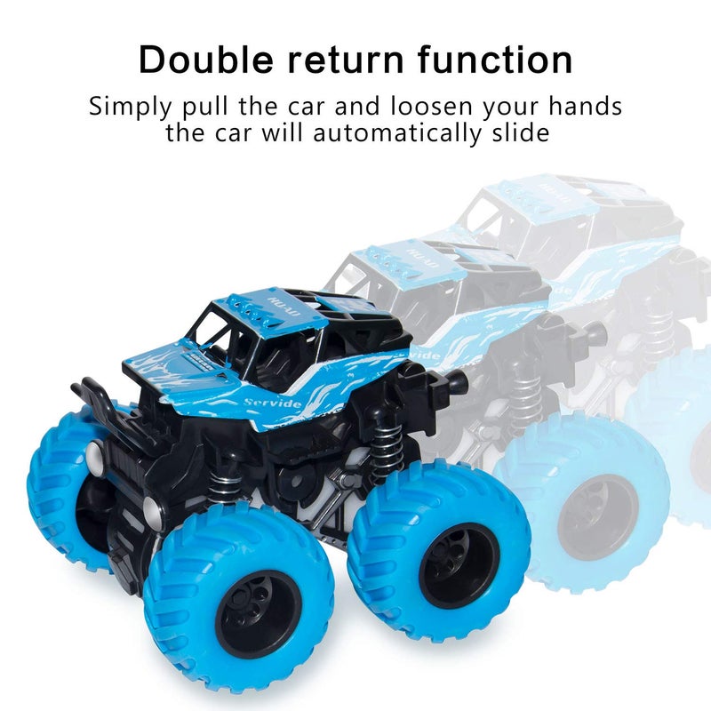 LONANDY Monster Truck Toys for Boys Age 4-7 - Friction Powered Car Toys for Kids Toddlers 3 4 5 6 Years, Push and Go Toy Cars Best Christmas Birthday Party Gift for Boys Girls 4 Pack - Image 4